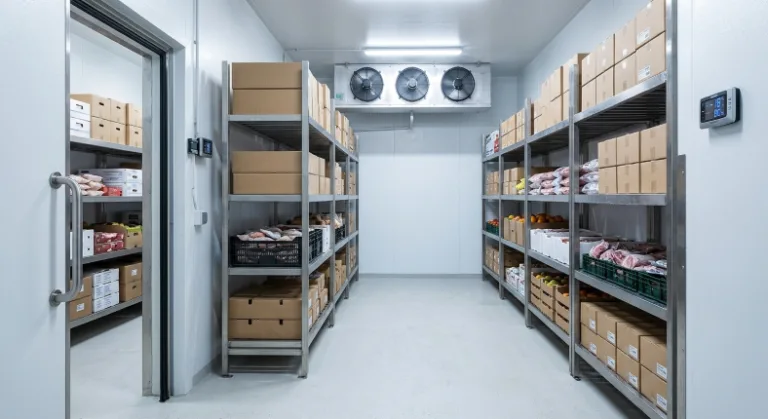 boxes being stored in a cold room in Malaysia